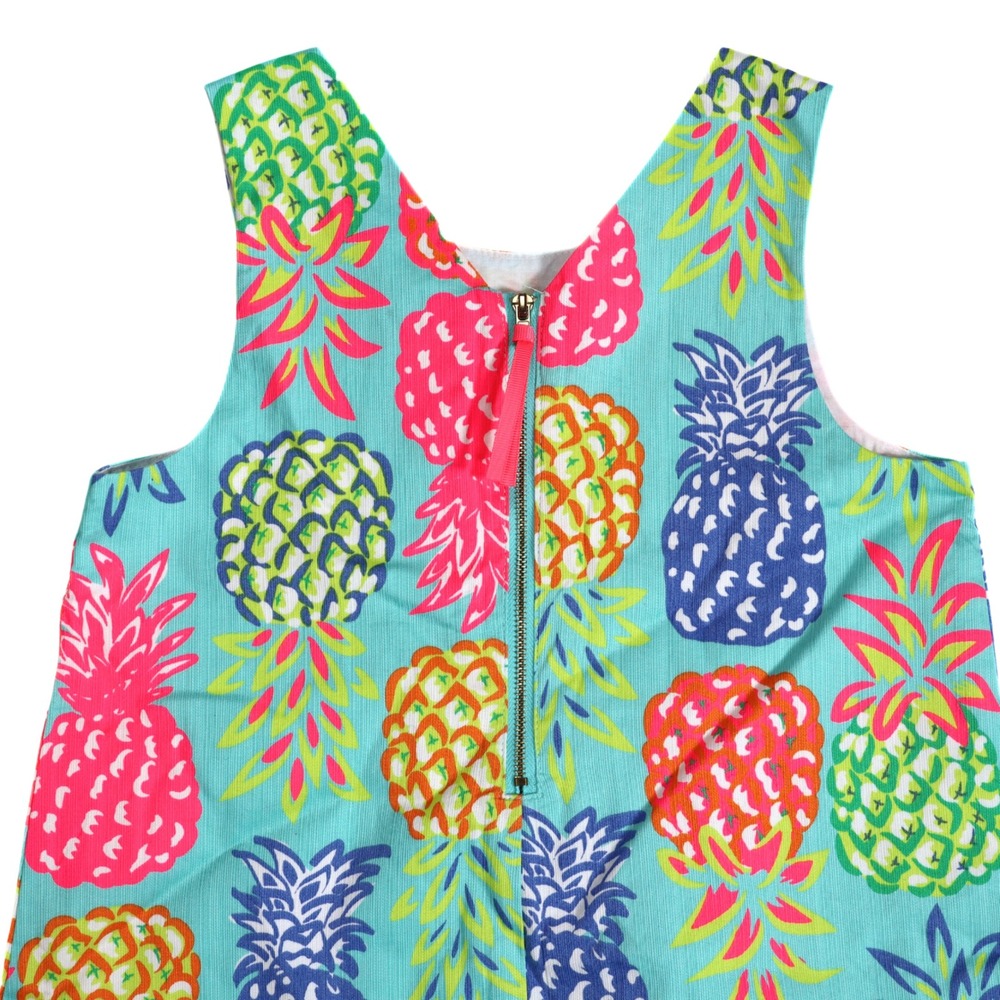 Tommy Bahama Shift Dress Girls Size 8 Blue Pineapple Print Cotton Pique Summer - Picture 6 of 10